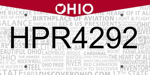 HPR4292 Ohio License Plate