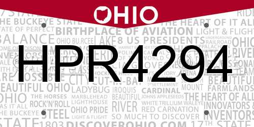 HPR4294 Ohio License Plate