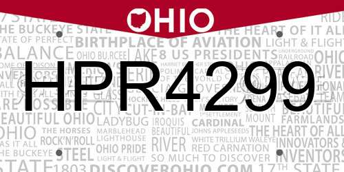 HPR4299 Ohio License Plate