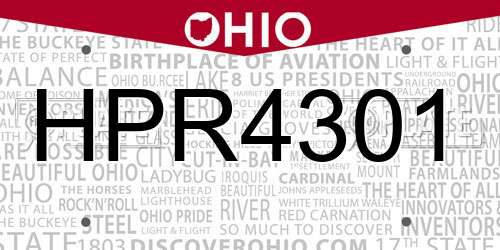 HPR4301 Ohio License Plate