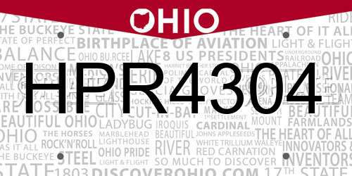 HPR4304 Ohio License Plate