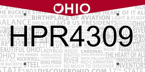 HPR4309 Ohio License Plate
