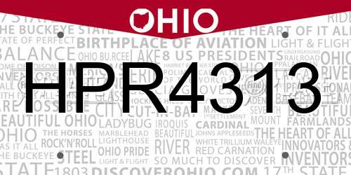 HPR4313 Ohio License Plate