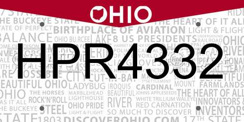 HPR4332 Ohio License Plate