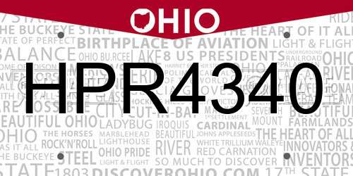 HPR4340 Ohio License Plate