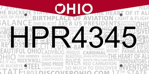 HPR4345 Ohio License Plate