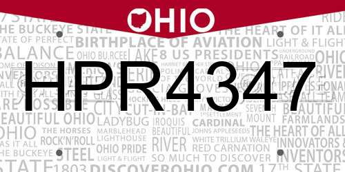 HPR4347 Ohio License Plate