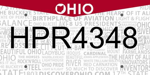 HPR4348 Ohio License Plate