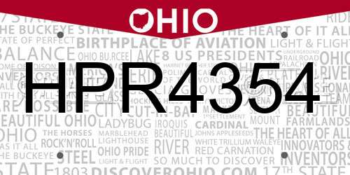 HPR4354 Ohio License Plate