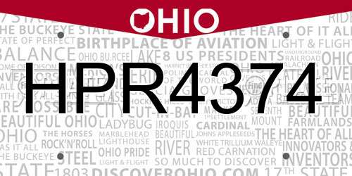 HPR4374 Ohio License Plate