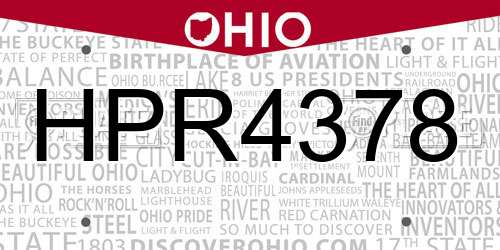 HPR4378 Ohio License Plate