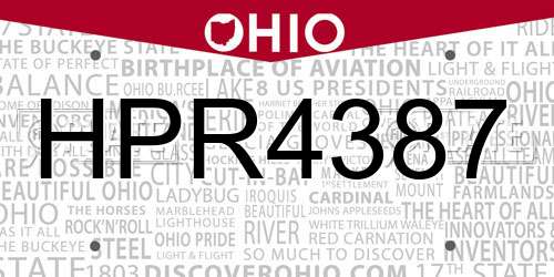 HPR4387 Ohio License Plate