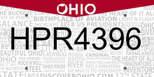 HPR4396 Ohio License Plate