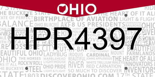 HPR4397 Ohio License Plate