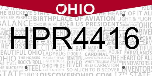 HPR4416 Ohio License Plate