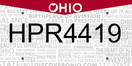 HPR4419 Ohio License Plate