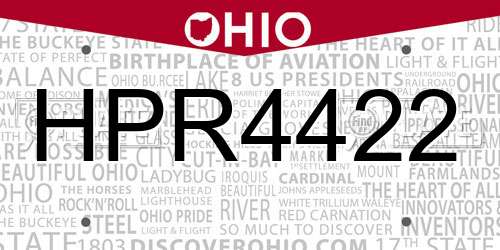 HPR4422 Ohio License Plate