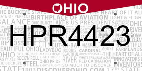 HPR4423 Ohio License Plate