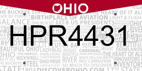 HPR4431 Ohio License Plate