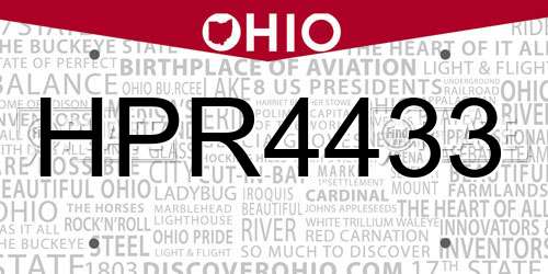 HPR4433 Ohio License Plate