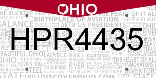 HPR4435 Ohio License Plate