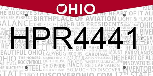 HPR4441 Ohio License Plate