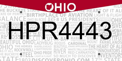 HPR4443 Ohio License Plate