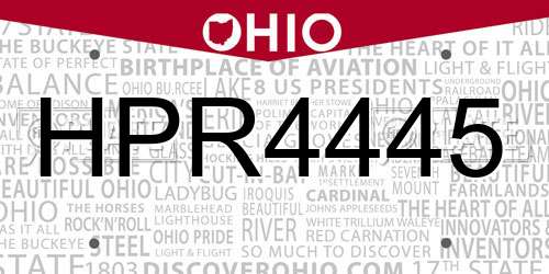 HPR4445 Ohio License Plate