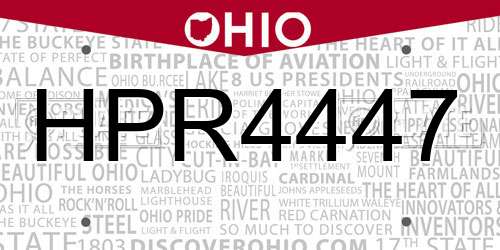 HPR4447 Ohio License Plate
