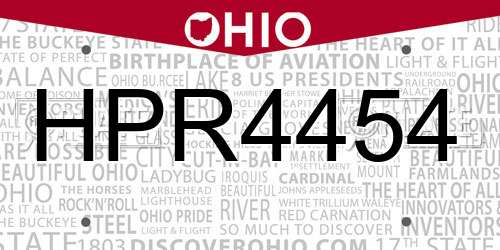 HPR4454 Ohio License Plate