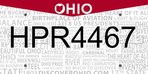 HPR4467 Ohio License Plate