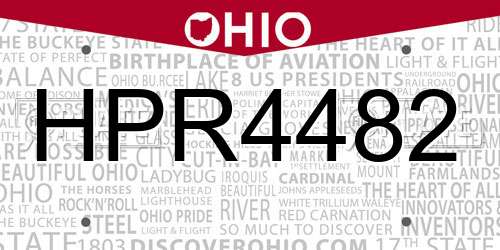 HPR4482 Ohio License Plate