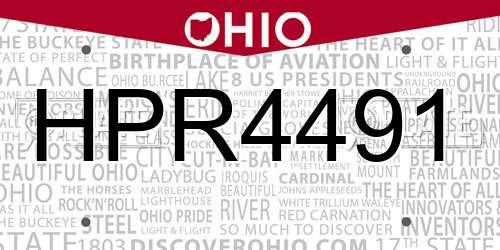 HPR4491 Ohio License Plate