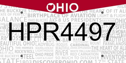 HPR4497 Ohio License Plate