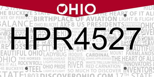 HPR4527 Ohio License Plate