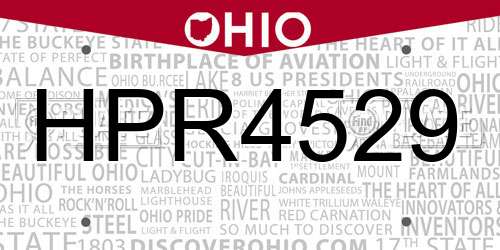 HPR4529 Ohio License Plate