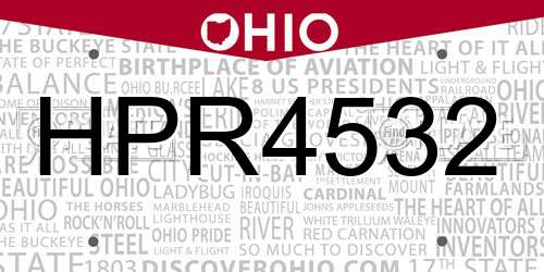 HPR4532 Ohio License Plate