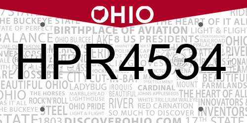 HPR4534 Ohio License Plate