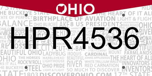 HPR4536 Ohio License Plate