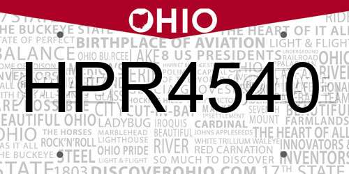 HPR4540 Ohio License Plate