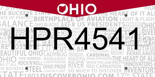 HPR4541 Ohio License Plate