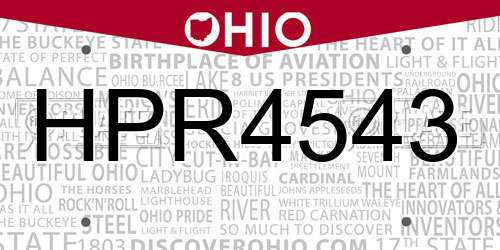 HPR4543 Ohio License Plate
