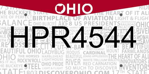HPR4544 Ohio License Plate