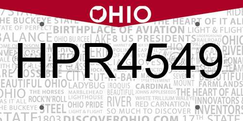 HPR4549 Ohio License Plate