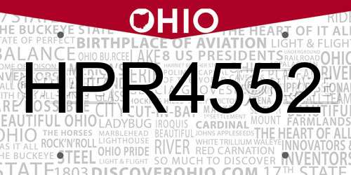 HPR4552 Ohio License Plate