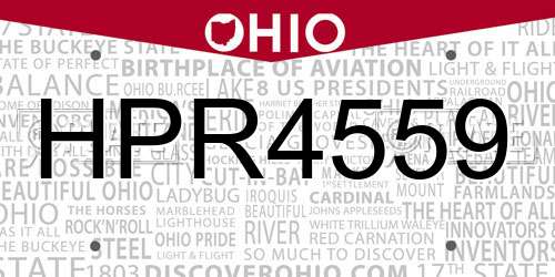 HPR4559 Ohio License Plate
