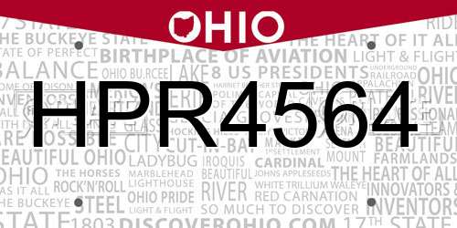 HPR4564 Ohio License Plate