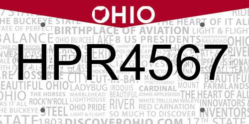 HPR4567 Ohio License Plate