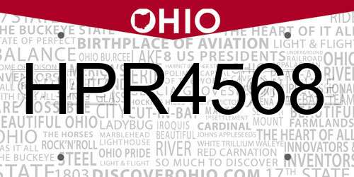 HPR4568 Ohio License Plate