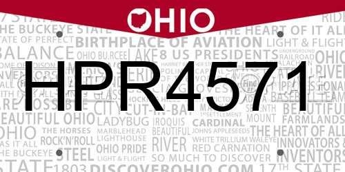 HPR4571 Ohio License Plate